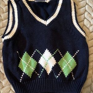 Gymboree Navy and Green Argyle Sweater Vest